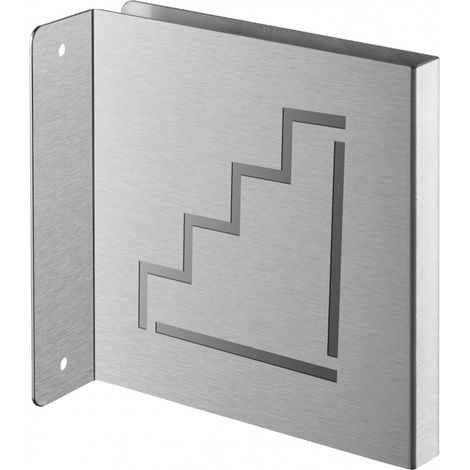 Targa segnaletica <>, acciaio inox spazzolato, 120 x 120 mm, con bordo ripiegato – THIRARD (1/4)