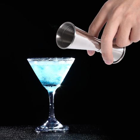 Cocktail-Jigger aus Edelstahl, Doppelmessbecher, Messbecher für 45 ml/30 ml Alkohol, Bar-Shaker (1/5)