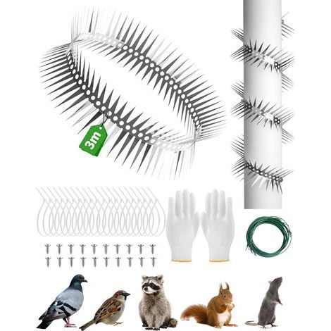 1 Bandeau Anti-Fouine Acier Inoxydable 3m Pointes 32mm Gouttière Arbre Balcon (1/5)