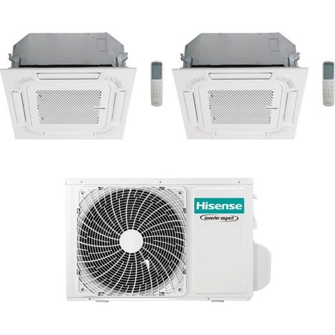 Hisense Climatizzatore a Cassetta 4 Vie Dual Split ACT 9+9 con 2AMW35U4RGC Inverter R32 Wi-Fi Optional Classe A++