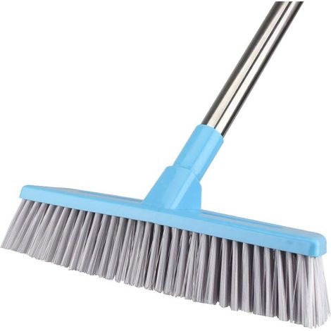 Brosse à récurer pour plancher avec manche long réglable - 116 cm, poils raides, balai extérieur intérieur pour nettoyer la salle de bain, cuisine, patio, carrelage, mur, coulis, plancher de bois-Fei (1/5)