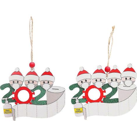 1 Set mit 2 Stück Survivor-Masken-Schneemann-Weihnachtsbaum-Anhängern (verschiedene Farben)-11X9CM (1/3)