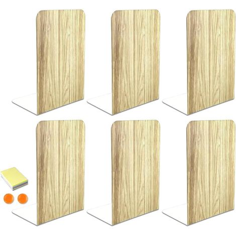Buchstützen 3 Paare Metall 6 Stück Nachahmung Holzmaserung (1/5)