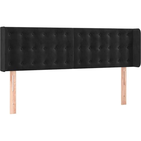 Maison Exclusive - Cabecero de terciopelo negro 147x16x78/88 cm (1/5)