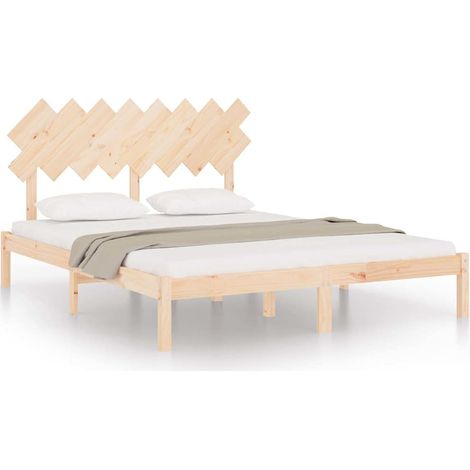 Maison Exclusive - Cadre de lit sans matelas 160x200 cm bois massif (1/5)