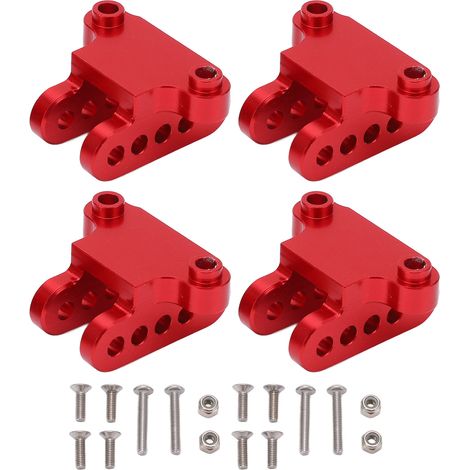 2 supports de fixation amortisseur inférieur avant/arrière en aluminium pour LOSI 1/8 LMT SOLID AXLE Monster Truck Rouge (1/5)