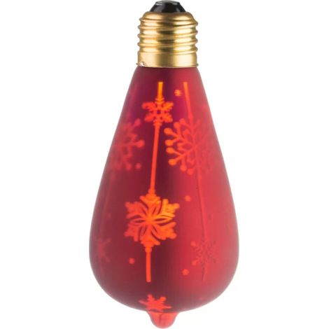 Ecolicht 30050130002 Ampulle E27 LED 0,5W ST64 360° - Ambiance Décorative „NEIGE“ rouge