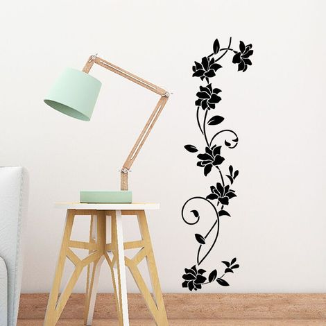 GROOFOO Stickers muraux en rotin noir auto-adhésifs, adaptés à la décoration murale, salon, chambre, porte de couloir et peinture murale de fenêtre (1/5)