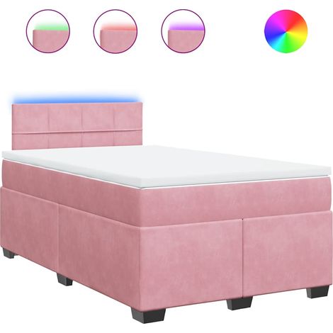 Maison Exclusive - Giroletto a Molle con Materasso Rosa 120x190 cm in Velluto (1/5)