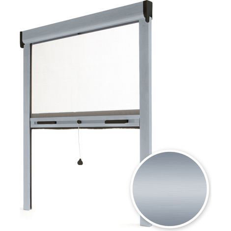 Insektenschutzrollo Fenster & Tür B 80 mm x H 100 cm - Aluminium - Silbermetallic