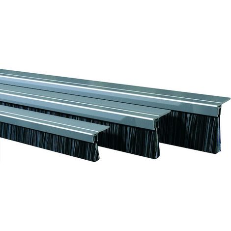 Joint de sol de porte à visser en aluminium argenté – H35 x L3000 mm – Étanchéité contre courants d'air et poussières – Pour portes intérieures et extérieures – Ellen (1/5)