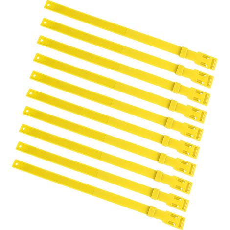 10 Collets de Chèvre PU 23 Pouces Réglables pour Animaux de Ferme Vache Cheval Mouton Jaune (1/5)