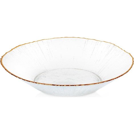 Glas Suppenteller mit goldener Umrandung DATURA, 20 cm (1/5)
