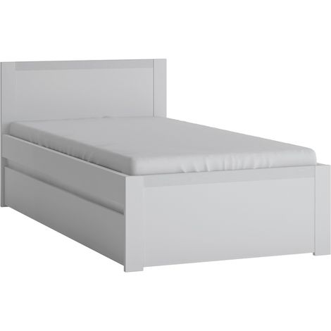 Bettgestell Liegefläche 90x200 cm mit Bettschublade weiß NAVA-129 (1/5)