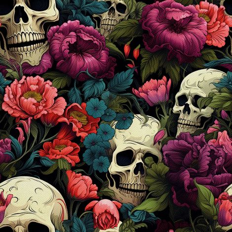 Tela decorativa para exteriores Oxford - Motivo de calavera I DX4461 (1/5)
