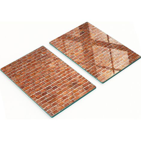 Tablas de cortar decorativas de vidrio templado con diseño de pared de ladrillo, 2x40x52 cm. (1/5)