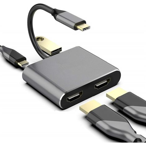 Adaptateur multiport USB-C 4 en 1 (VGA, HDMI, USB 3.0), charge rapide PD 100 W, 4K (1/5)