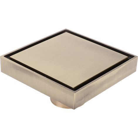 Bonde de sol 10x10cm en cuivre antique avec désodorisant pour cuisine, salle de bain, hôtel (1/5)