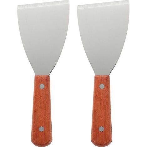 Lot de 2 petites pelles à brochettes portables, outil de cuisine occidental, en acier inoxydable, pelle triangulaire à steak et chocolat.-21.00X7.00X1.60CM (1/4)