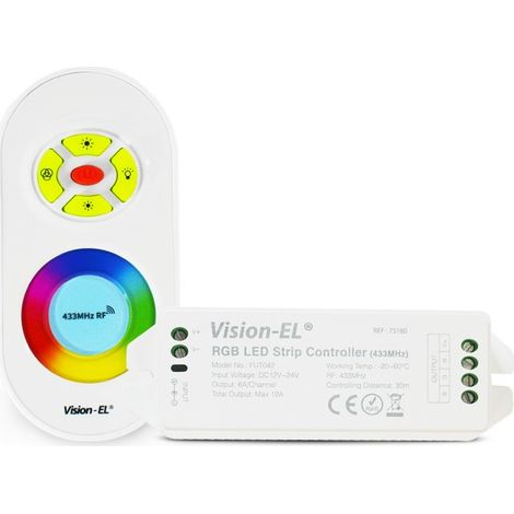 Controleur LED RGB 12V/24V avec télécommande 20M RF Miidex Lighting® (1/7)