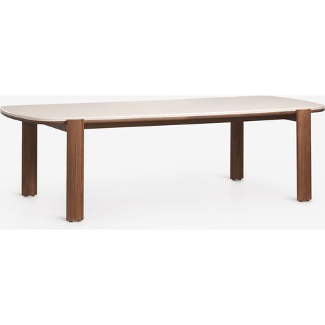 SKLUM Rechteckiger Gartentisch 260x115 cm aus Akazienholz Vetra Beige Tapioca - Akazienbraun dunkel                                  