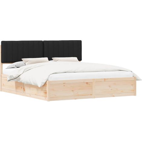 Maison Exclusive - Estructura de Cama con Cabecera Tapizada Negro