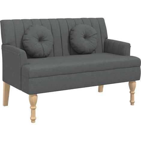 vidaXL Banco con cojines tela gris oscuro 113x64,5x75,5 cm (1/2)