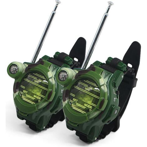 Lot de 2 montres talkies-walkies pour enfants, radio bidirectionnelle longue portée, camouflage