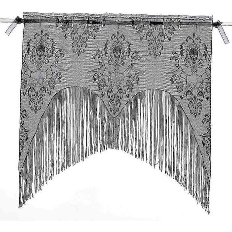 Rideau de porte d'Halloween, rideau en dentelle tête de mort, rideau mural, décorations d'intérieur et d'extérieur pour Halloween, accessoires de fond BD (1/5)