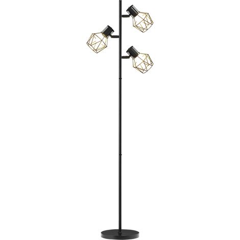 3-Licht-Stehlampe mit flexiblen Leuchtelementen, baumähnliche Struktur, für Wohnzimmer und Schlafzimmer, Metall, Schwarz (1/5)