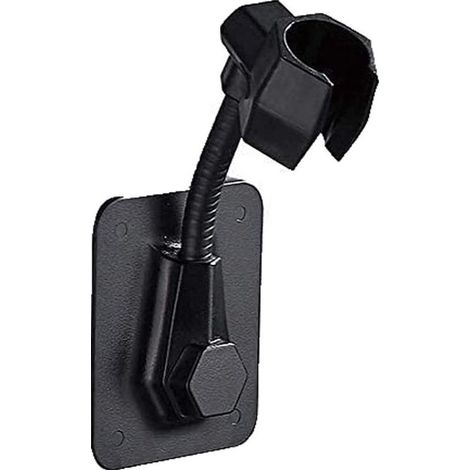 Support Douche Universel, Support Pommeau de Douche Mural, Support de Douche, ABS Réglable, Sans Perçage, Auto Adhésif, Étanche Tournant, pour Baignoire de Salle de Bain (Noir) (1/5)