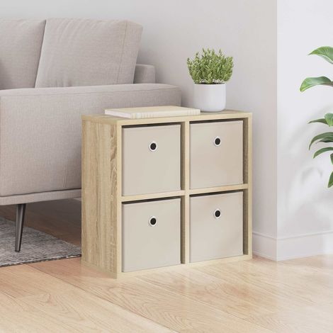 Buffet 4 tiroirs en bois d’ingénierie chêne Sonoma avec étagères 49,5 x 22 x 47 cm - PANGIVO (1/5)
