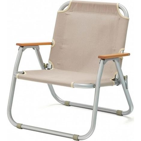 Fauteuil Camping Pliant Léger Chaise Camping Pliante Portable Chaise Pliante pour Terrasse, Bas, Khaki (1/5)
