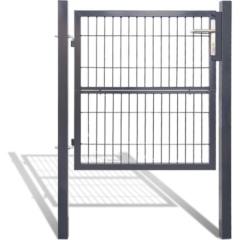 SWANEW Cancello da giardino in acciaio zincato, recinzione Con serratura e 3 chiavi Cancello da giardino 100100CM Anthracite (1/5)