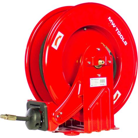 Enrouleur Graisse 15 m ø 3/8 330 bars Acier Peint avec enroulement automatique et support mural fixe MW Tools SHV3815 (1/10)