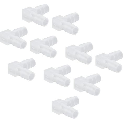 10 Pièces 8mm Raccord Tuyau en Plastique Coude Tuyau Barbe 90 Degrés Coude L Raccord, égal Barbelé Joint épisseur Mender Adaptateur Union Adaptateur(8mm) (1/5)