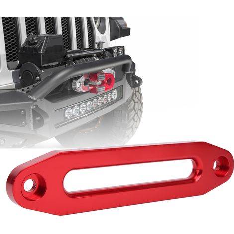 Butée de câble de guidage en aluminium pour treuil de véhicules tout-terrain, accessoires de treuil à câble en nylon (254 mm) A (rouge) (1/5)