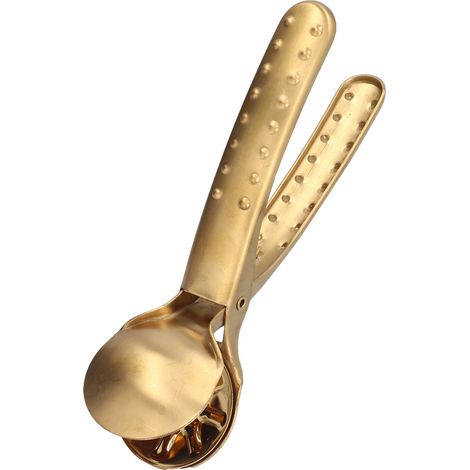 Nussknacker aus Edelstahl, kreuzförmiger Kastanienöffner, multifunktionale Lebensmittelzange, Kastanienzange, Gold (1/5)