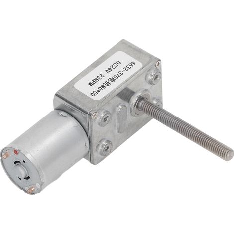 Moteur à courant continu à engrenages résistant aux chocs, turbine carrée à vis sans fin, réducteur de vitesse 24 V CC, filetage M6 x 50 mm, 23 tr/min (1/5)