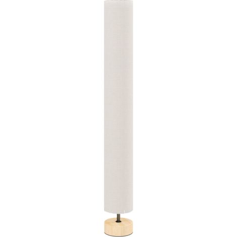 Lampada da terra beige con paralume in lino, interruttore a pedale, 2 attacchi E27, 120 cm (1/4)