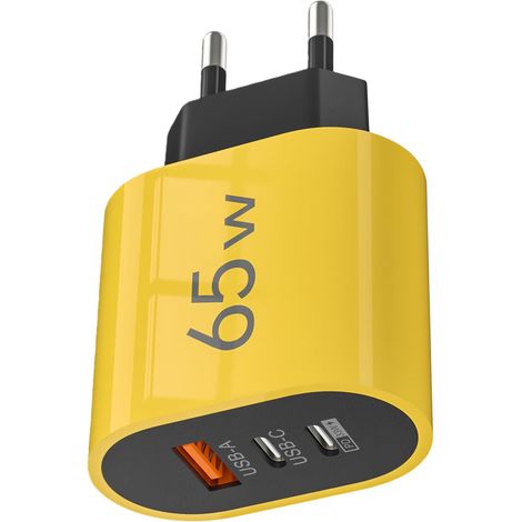 Bloc Chargeur USB,3 Ports 65W Charge Rapide Sécurisée  Adaptateur Secteur Charge Rapide,pour Voyage Intérieur Extérieur Maison Chambre Salon Bureau