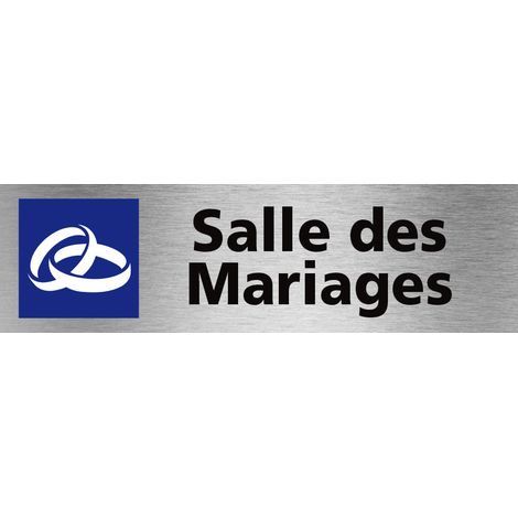 Pictogramme SALLE DES MARIAGES (Q0448).- Adhésif aspect aluminium brossé - (1/5)