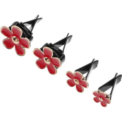 désodorisants pour voiture en métal rouge en forme de fleur (1/5)