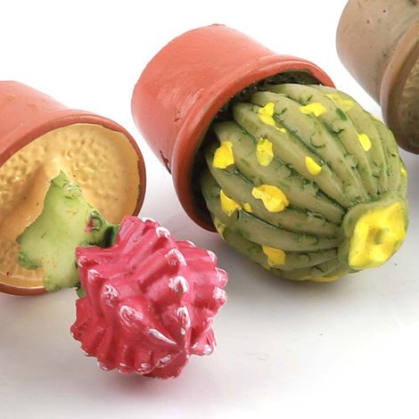 Mini cactus miniatures, plantes succulentes en pot, décoration pour maison de poupée (7 pièces) (1/5)