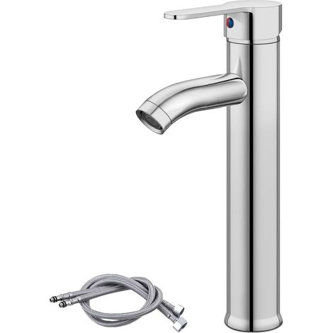 Robinet Lavabo Vasque - Poignée Unique - Hauteur 29,8 Cm - Portée Bec 12,7 Cm - Installation Un Trou - 1 Pièce (1/5)