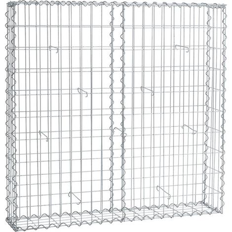 Gabione Steingabionen Steinkorb Wand Drahtkorb Draht Mauer 20 cm tief 5x10 cm 100x100x20cm (1/5)