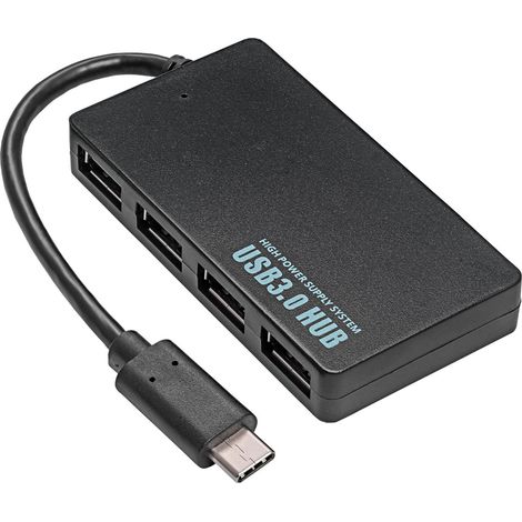 Hub USB C Akyga AK-AD-52 - Splitter attivo a 4 porte USB 3.1 con cavo da 20 cm (1/5)