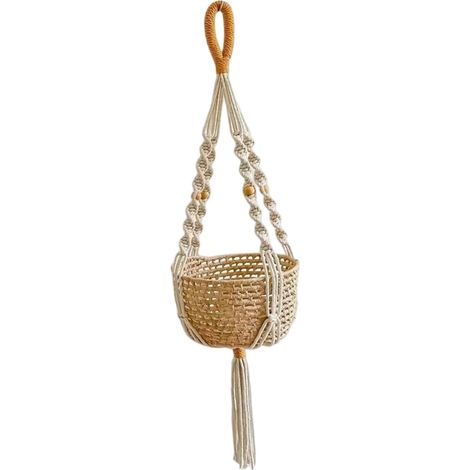 Support Pour Plante - Suspension En Corde Tressée Macramé - Pour Intérieur Et Extérieur - Hauteur Réglable - 1 Pièce (1/5)