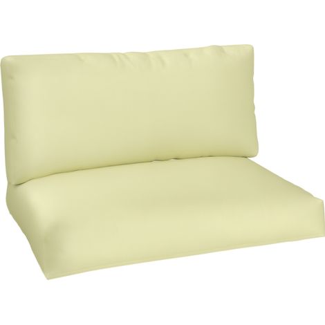 Cuscini da esterno a 2 posti per pallet, cuscini per sedute per europallet, lavabili, 120 x 80 cm e 120 x 45 cm, beige