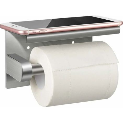 Porte Papier Toilette 304, Porte Rouleau Papier toilettes sans Perçage Derouleur Papier WC mural, Acier Inoxydable (1/4)